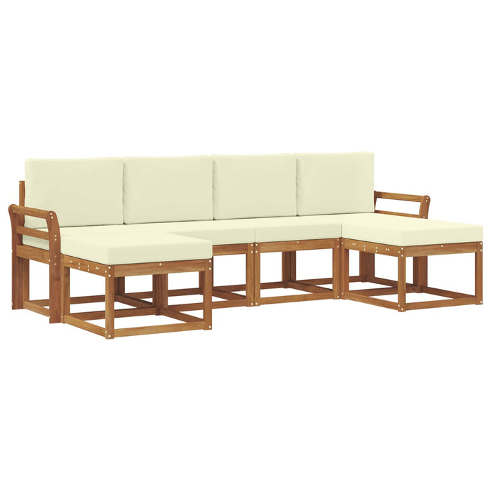 Set de canapele de exterior cu pernă 6 pcs Natural și Crem WALTI