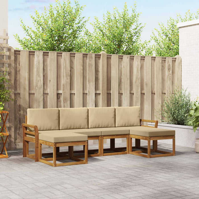 Set de canapele de exterior 6 pcs Natural și Bej Lemn compozit - WALTI WALTI