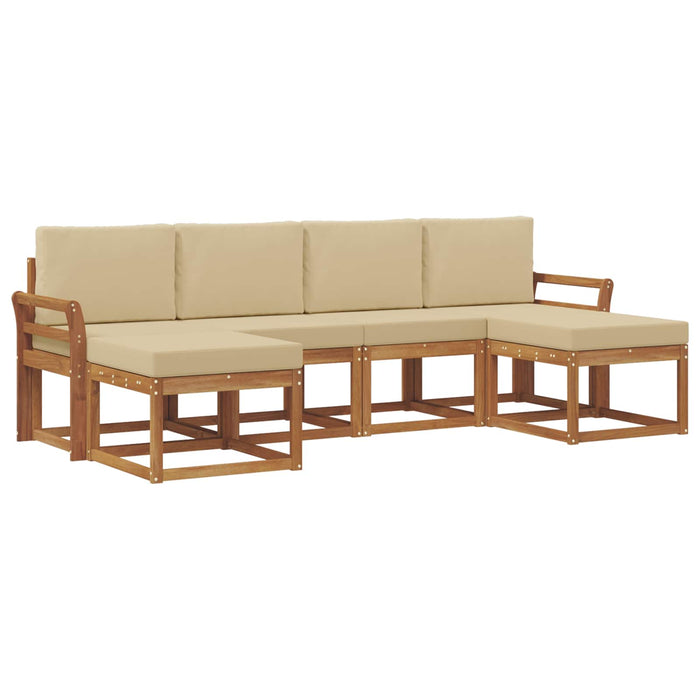 Set de canapele de exterior 6 pcs Natural și Bej Lemn compozit - WALTI WALTI