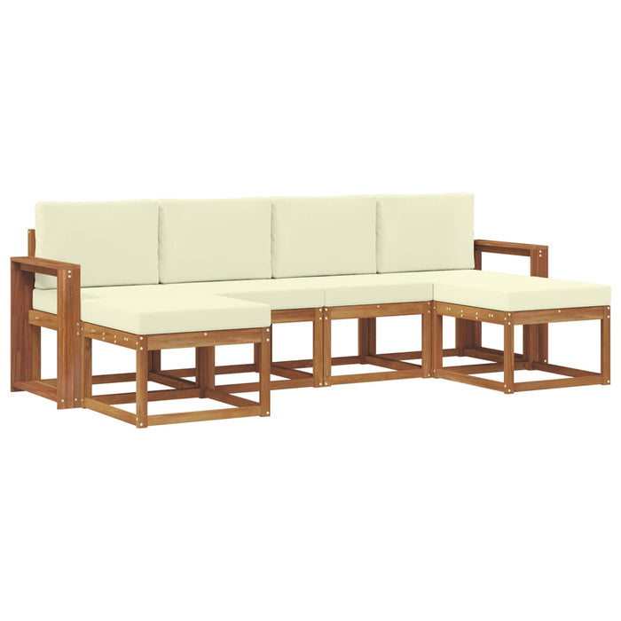 Set de canapele de exterior cu pernă 6 pcs Natural și Crem - WALTI WALTI