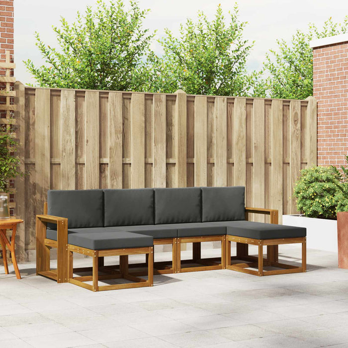 Set de canapele de exterior cu pernă 6 pcs Natural și Antracit - WALTI WALTI