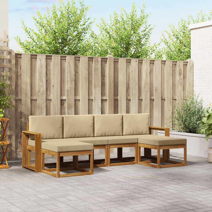Set de canapele de exterior 6 pcs Natural și Bej Lemn compozit - WALTI WALTI