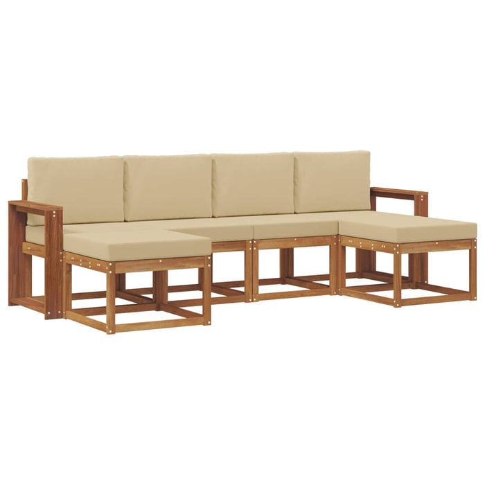 Set de canapele de exterior 6 pcs Natural și Bej Lemn compozit - WALTI WALTI