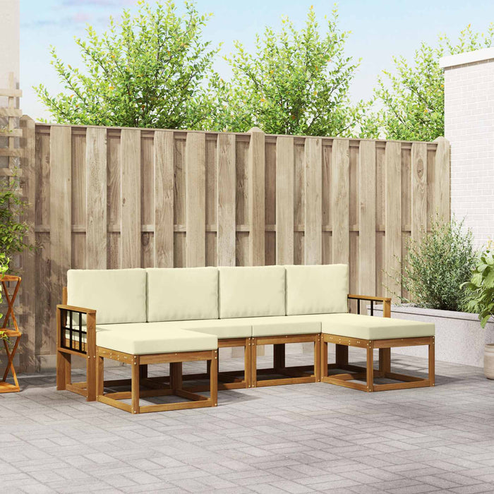 Set de canapele de exterior cu pernă 6 pcs Natural și Crem - WALTI WALTI