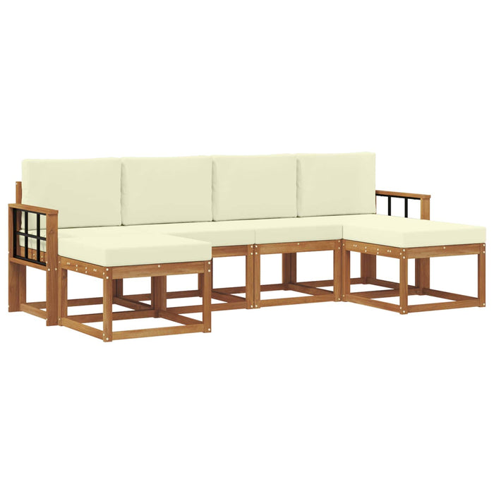 Set de canapele de exterior cu pernă 6 pcs Natural și Crem - WALTI WALTI