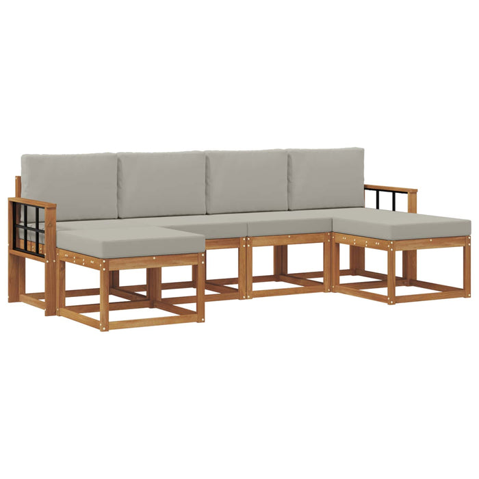 Set de canapele de exterior 6 pcs Gri natural și deschis - WALTI WALTI
