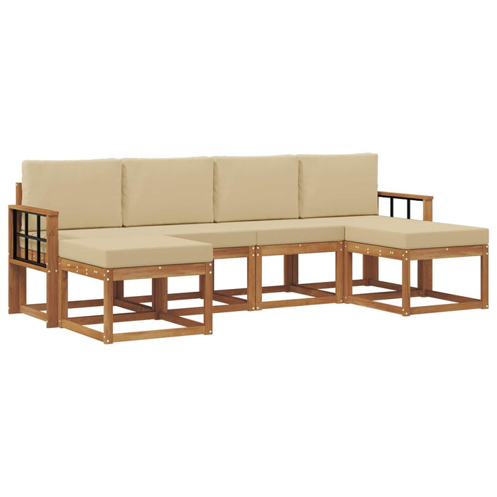 Set de canapele de exterior 6 pcs Natural și Bej Lemn compozit - WALTI WALTI