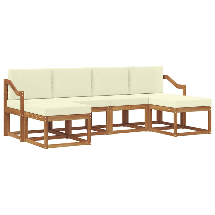 Set de canapele de exterior 6 pcs Natural și Crem Lemn compozit - WALTI WALTI