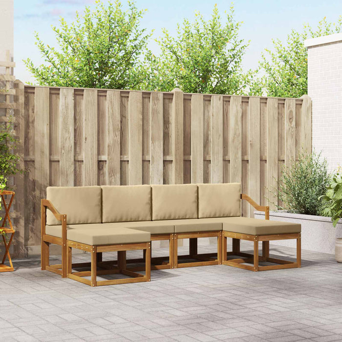 Set de canapele de exterior 6 pcs Natural și Bej Lemn compozit - WALTI WALTI