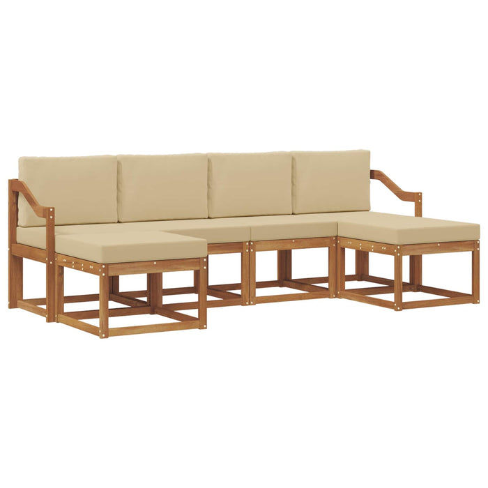 Set de canapele de exterior 6 pcs Natural și Bej Lemn compozit - WALTI WALTI