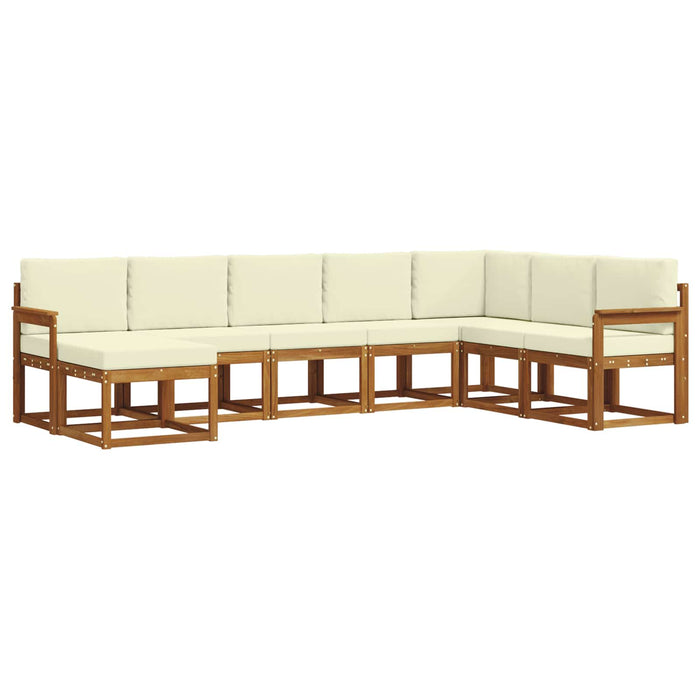 Set de canapele de exterior cu pernă 8 pcs Natural și Crem - WALTI WALTI