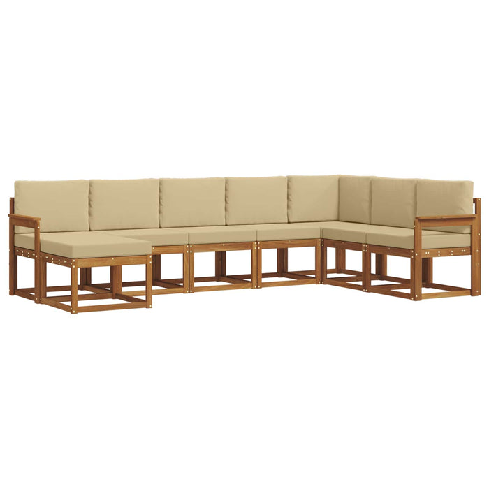 Set de canapele de exterior cu pernă 8 pcs Natural și Bej - WALTI WALTI