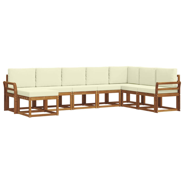 Set de canapele de exterior cu pernă 8 pcs Natural și Crem - WALTI WALTI