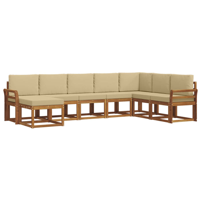 Set de canapele de exterior cu pernă 8 pcs Natural și Bej - WALTI WALTI