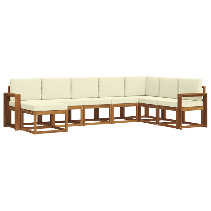 Set de canapele de exterior cu pernă 8 pcs Natural și Crem - WALTI WALTI