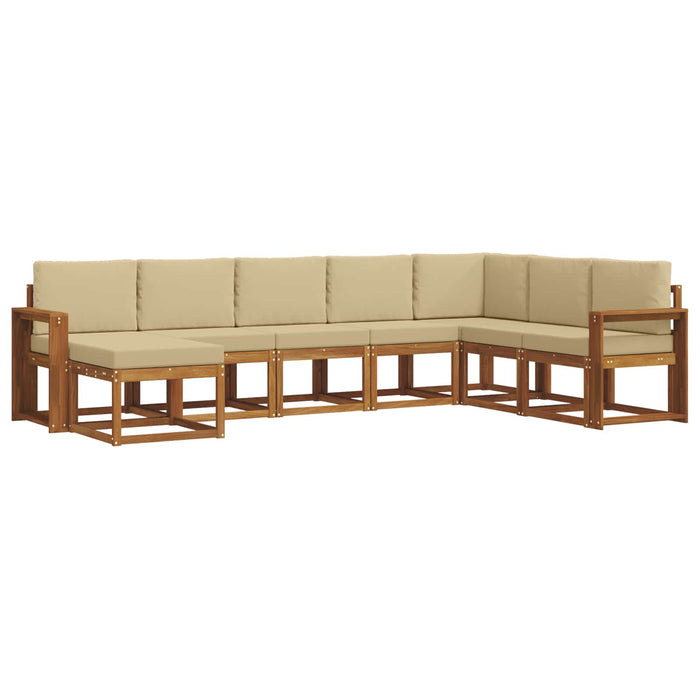 Set de canapele de exterior cu pernă 8 pcs Natural și Bej - WALTI WALTI