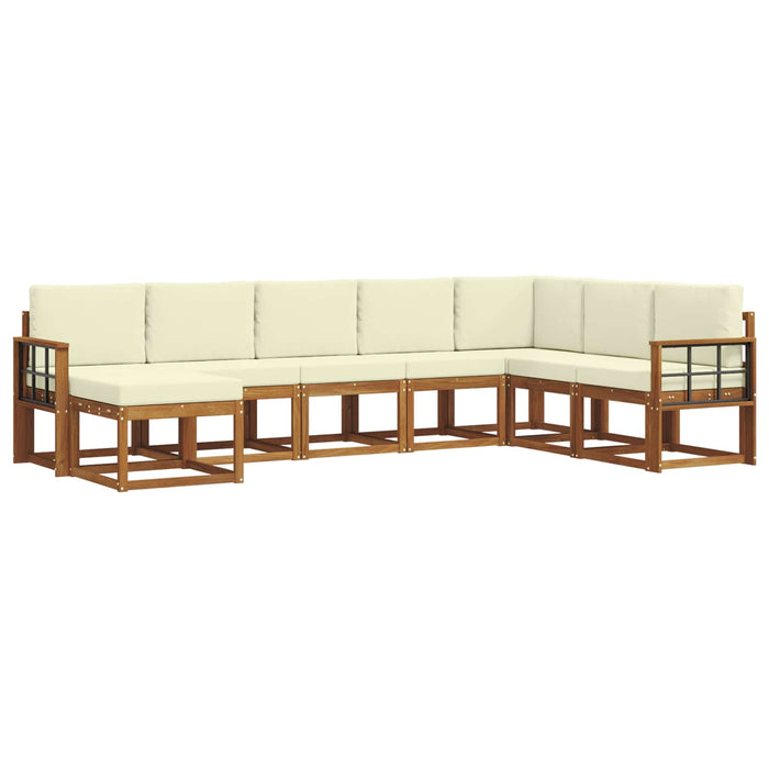 Set de canapele de exterior cu pernă 8 pcs Natural și Crem - WALTI WALTI