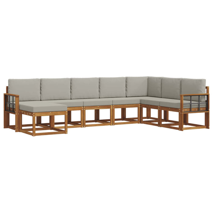 Set de canapele de exterior 8 pcs Gri natural și deschis - WALTI WALTI