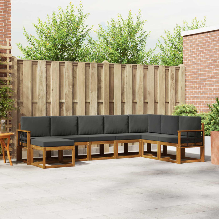 Set de canapele de exterior cu pernă 8 pcs Natural și Antracit - WALTI WALTI