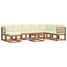 Set de canapele de exterior cu pernă 9 pcs Natural și Crem - WALTI WALTI
