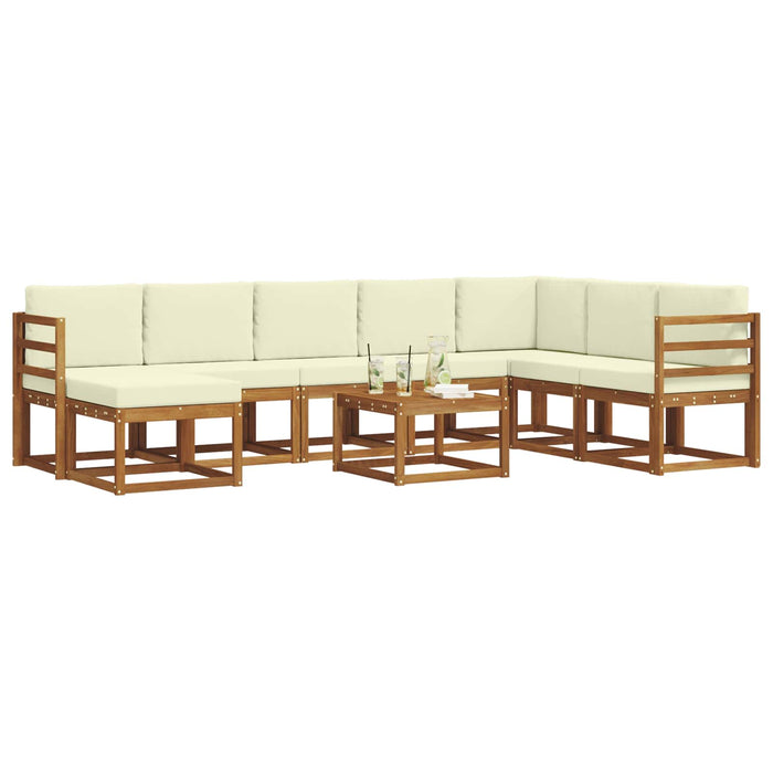 Set de canapele de exterior cu pernă 9 pcs Natural și Crem - WALTI WALTI