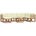 Set de canapele de exterior cu pernă 9 pcs Natural și Crem - WALTI WALTI
