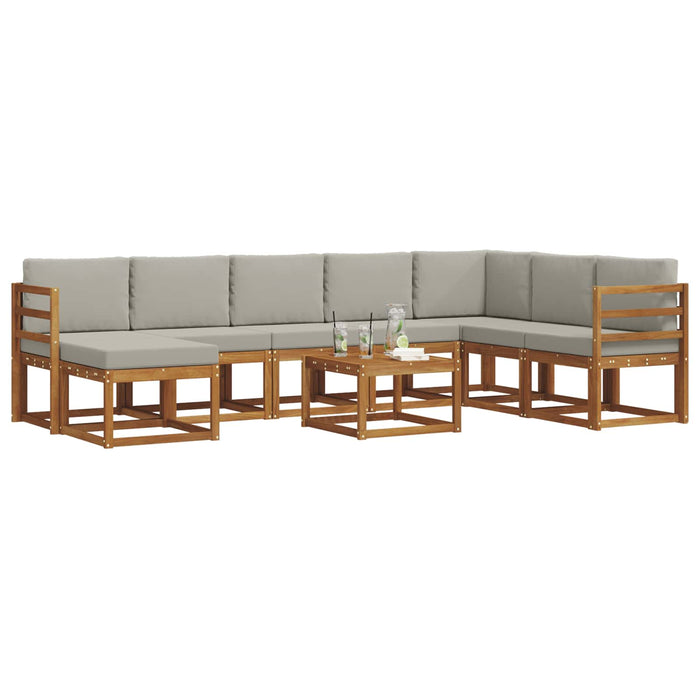 Set de canapele de exterior 9 pcs Gri natural și deschis - WALTI WALTI