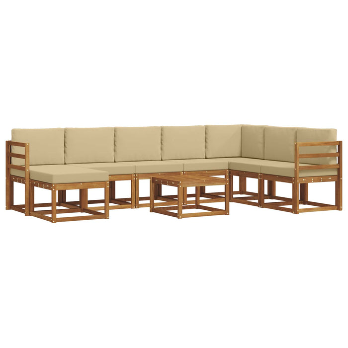 Set de canapele de exterior cu pernă 9 pcs Natural și Bej - WALTI WALTI