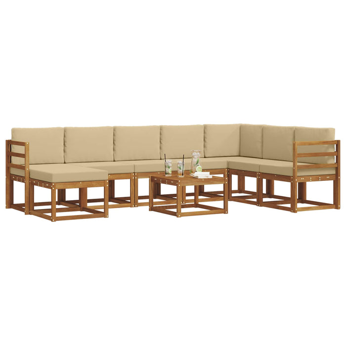 Set de canapele de exterior cu pernă 9 pcs Natural și Bej - WALTI WALTI