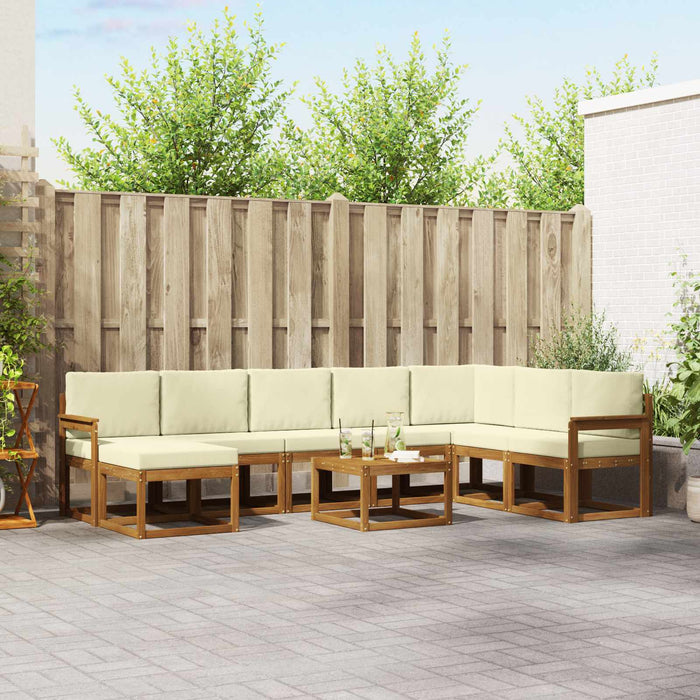 Set de canapele de exterior cu pernă 9 pcs Natural și Crem - WALTI WALTI