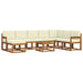 Set de canapele de exterior cu pernă 9 pcs Natural și Crem - WALTI WALTI