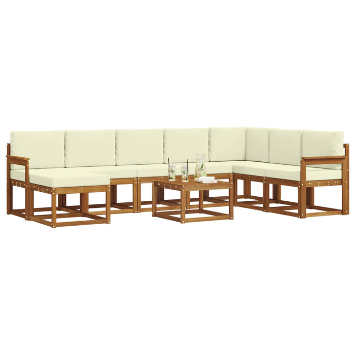 Set de canapele de exterior cu pernă 9 pcs Natural și Crem - WALTI WALTI
