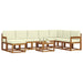 Set de canapele de exterior cu pernă 9 pcs Natural și Crem - WALTI WALTI