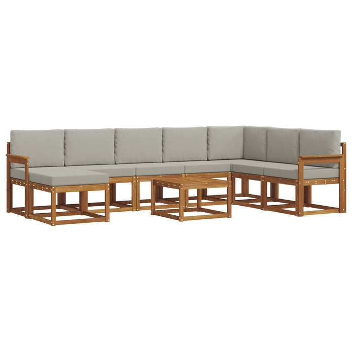 Set de canapele de exterior 9 pcs Gri natural și deschis - WALTI WALTI