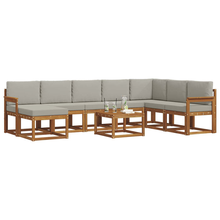 Set de canapele de exterior 9 pcs Gri natural și deschis - WALTI WALTI
