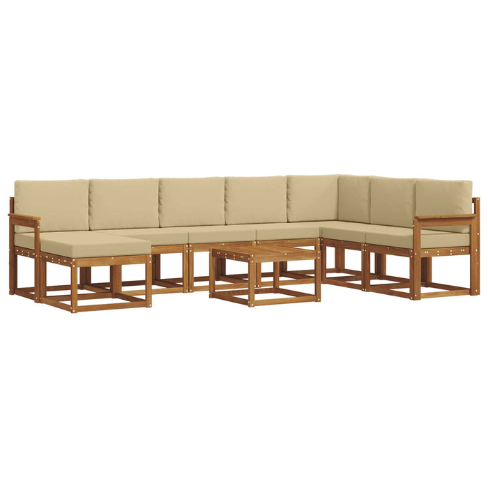 Set de canapele de exterior cu pernă 9 pcs Natural și Bej - WALTI WALTI