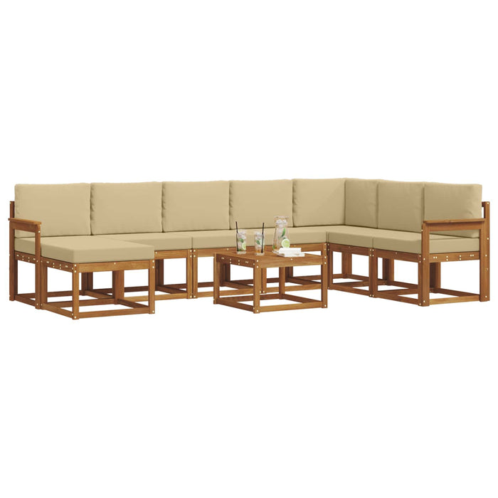 Set de canapele de exterior cu pernă 9 pcs Natural și Bej - WALTI WALTI