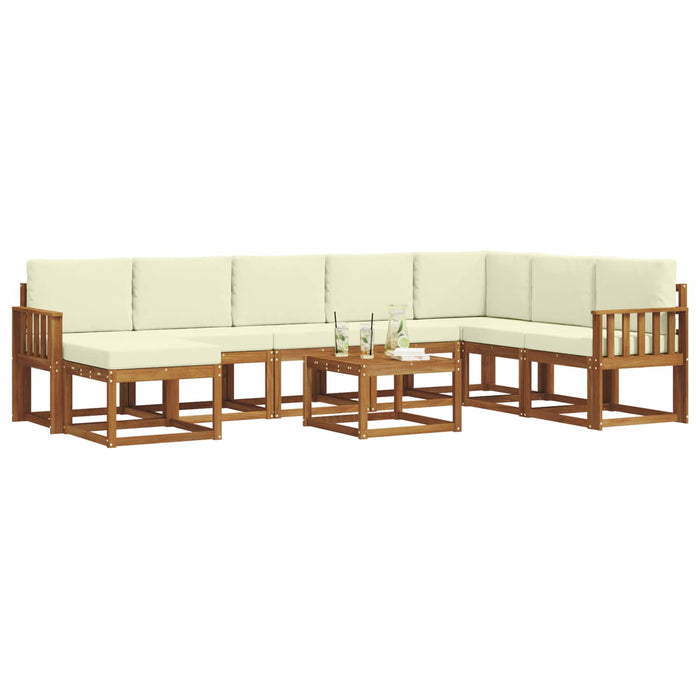 Set de canapele de exterior cu pernă 9 pcs Natural și Crem - WALTI WALTI