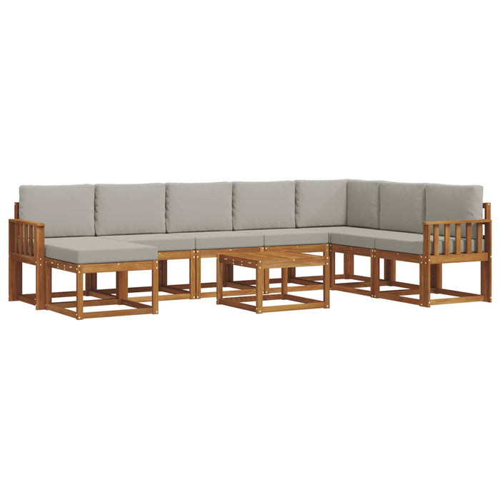 Set de canapele de exterior 9 pcs Gri natural și deschis - WALTI WALTI