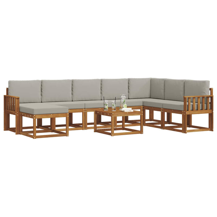 Set de canapele de exterior 9 pcs Gri natural și deschis - WALTI WALTI
