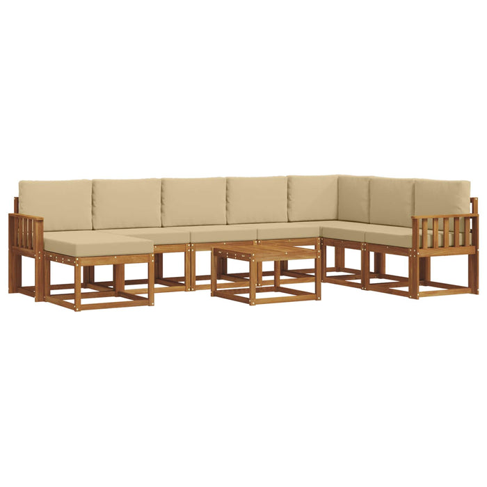 Set de canapele de exterior cu pernă 9 pcs Natural și Bej - WALTI WALTI