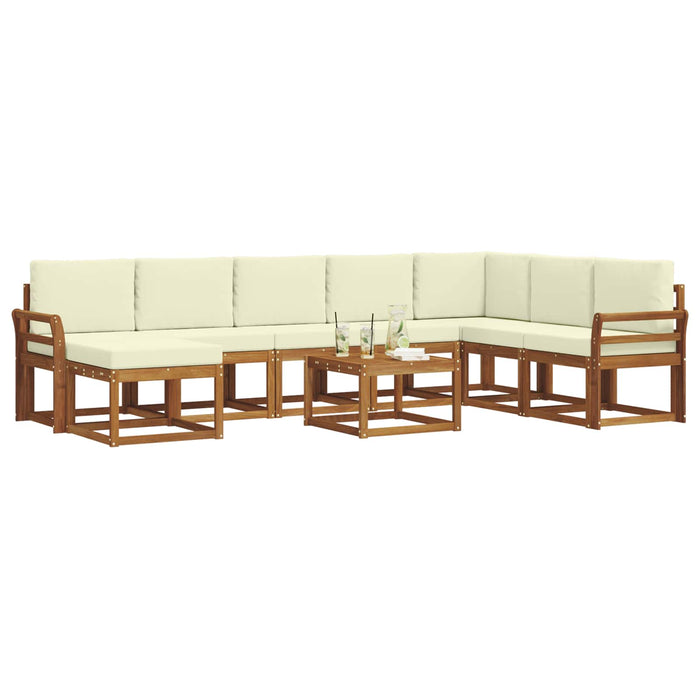 Set de canapele de exterior cu pernă 9 pcs Natural și Crem - WALTI WALTI