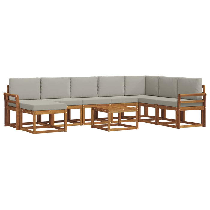 Set de canapele de exterior 9 pcs Gri natural și deschis - WALTI WALTI