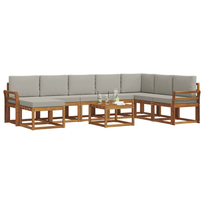 Set de canapele de exterior 9 pcs Gri natural și deschis - WALTI WALTI