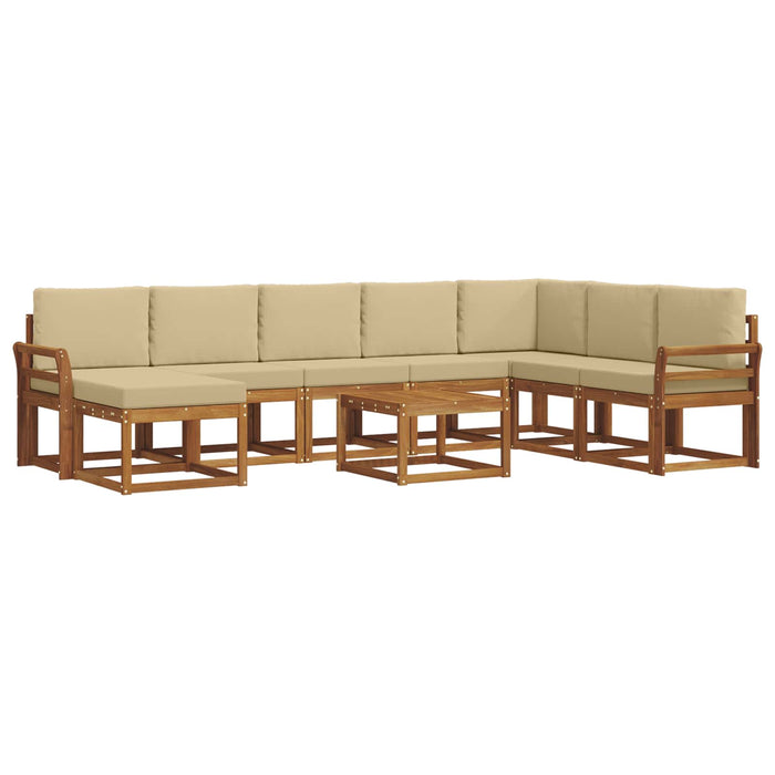 Set de canapele de exterior cu pernă 9 pcs Natural și Bej - WALTI WALTI