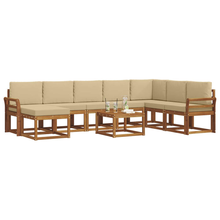Set de canapele de exterior cu pernă 9 pcs Natural și Bej - WALTI WALTI