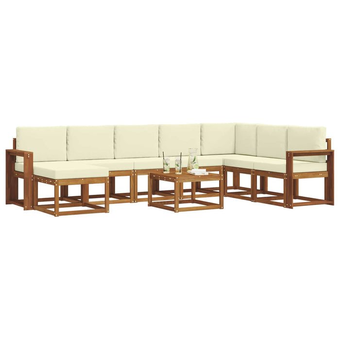 Set de canapele de exterior cu pernă 9 pcs Natural și Crem - WALTI WALTI