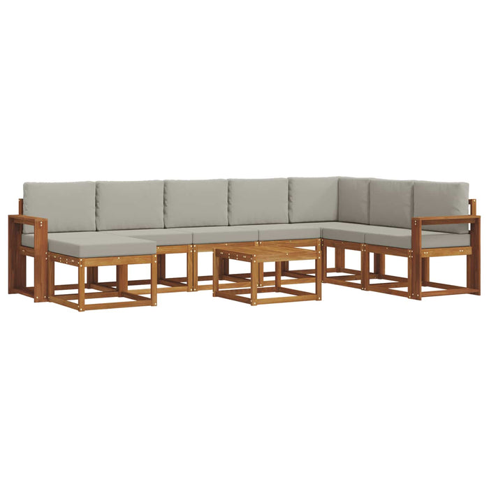 Set de canapele de exterior 9 pcs Gri natural și deschis - WALTI WALTI