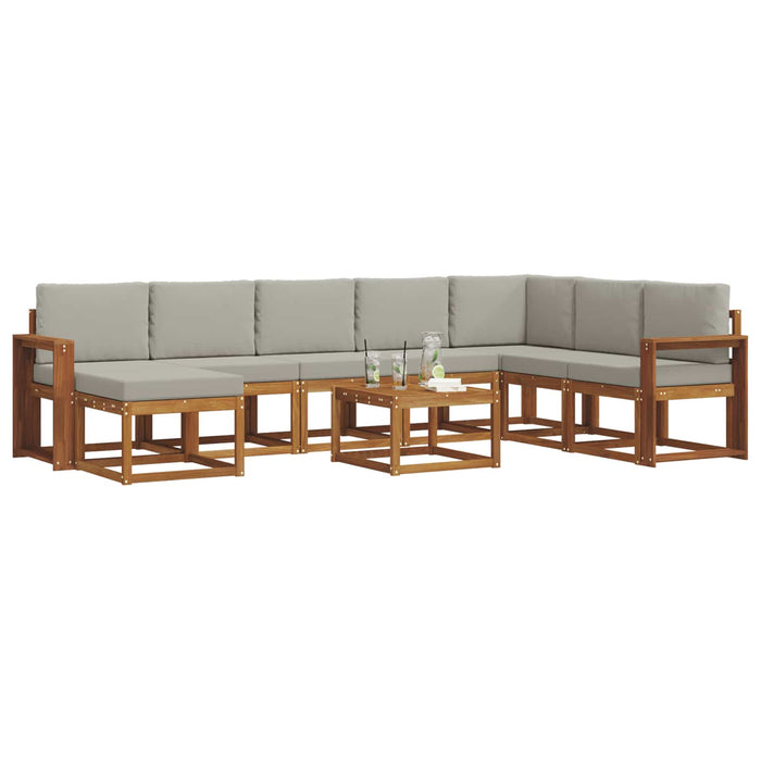 Set de canapele de exterior 9 pcs Gri natural și deschis - WALTI WALTI