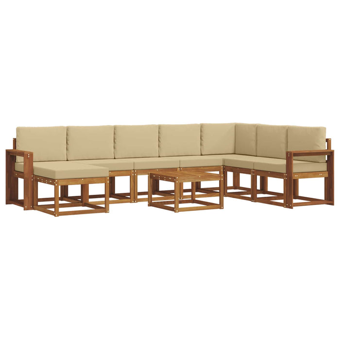 Set de canapele de exterior cu pernă 9 pcs Natural și Bej - WALTI WALTI